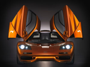 The blooming McLaren F1 LM with both doors open spreading the charming look.